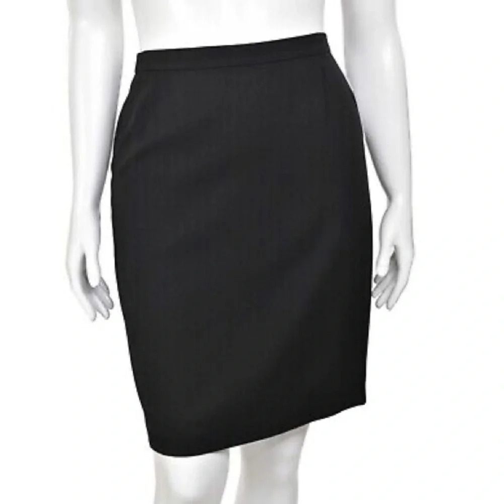 ESCADA by MARGARETHA LEY Vintage Wool Knee High‎ Back Zip Pencil Skirt in Black
